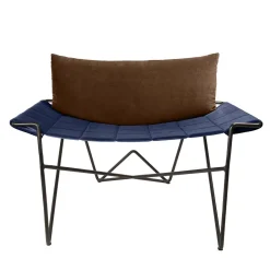 DareForma Lounge Chairs<Caterina brown and blue Velvet Lounge Chair