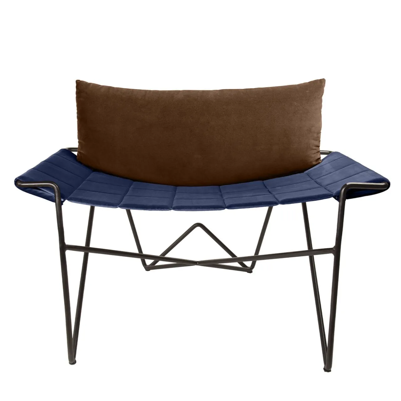 DareForma Lounge Chairs<Caterina brown and blue Velvet Lounge Chair