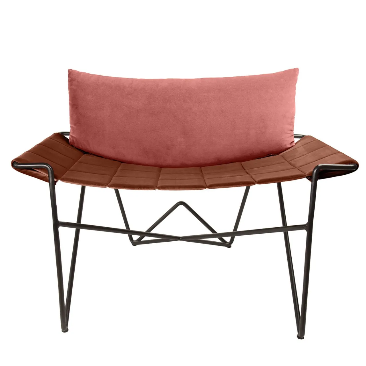 DareForma Lounge Chairs<Caterina Pink and brown Velvet Lounge Chair