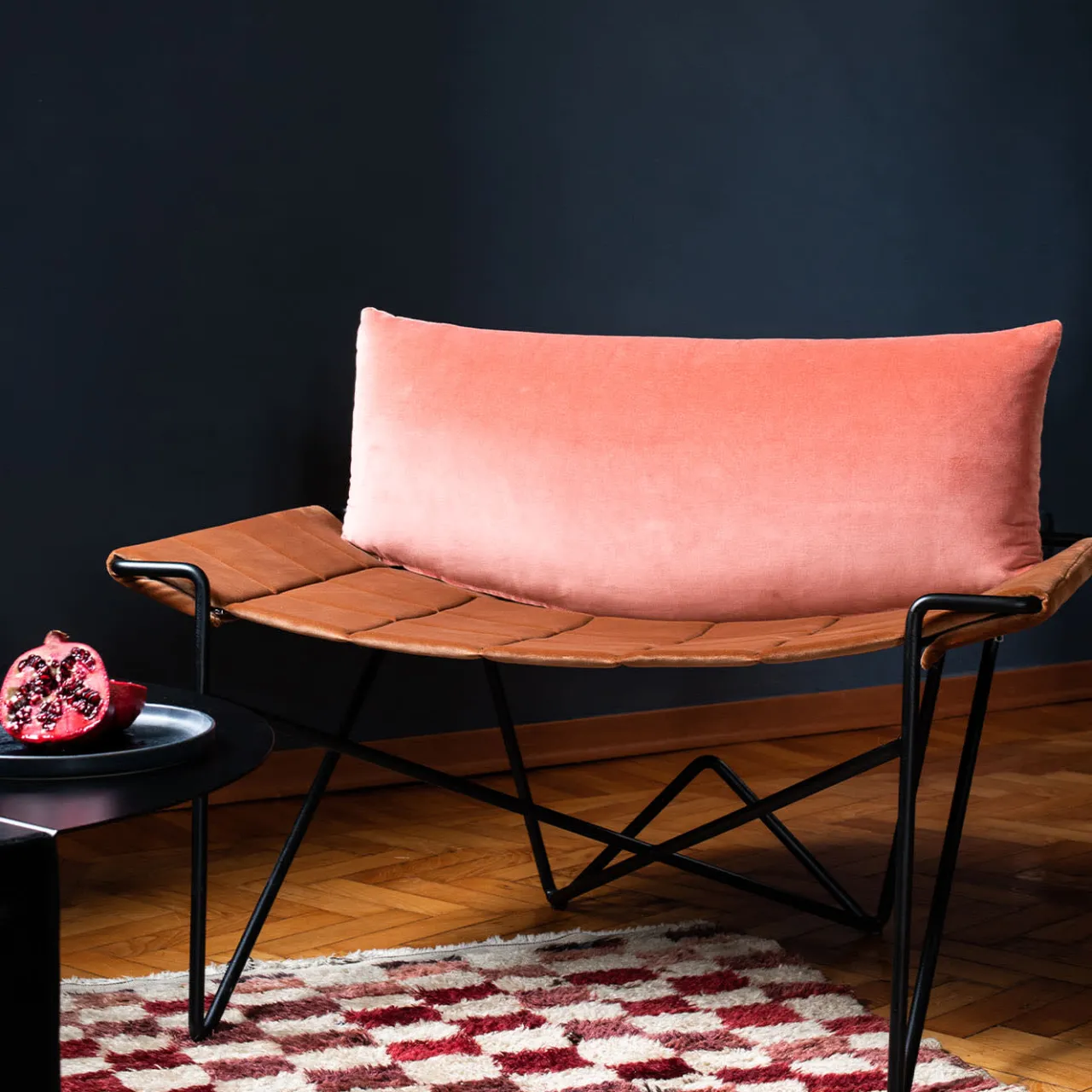 DareForma Lounge Chairs<Caterina Pink and brown Velvet Lounge Chair