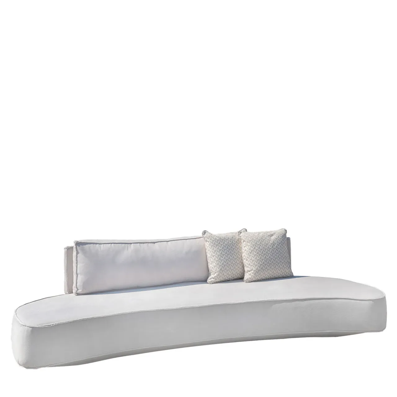 Villevenete Outdoor Sofas & Benches<Cayman Curved White fabric with Cushions Outdoor Sofa