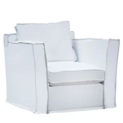Villevenete Outdoor Armchairs<Cayo Largo White fabric with Cushions Outdoor Armchair