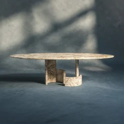 dAM Atelier Dining Tables<CC Oval Beige Marble Dining Table
