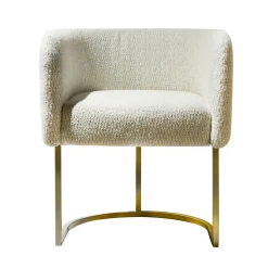 Encore Italia Armchairs<C-Chair Modern White Bouclé Armchair