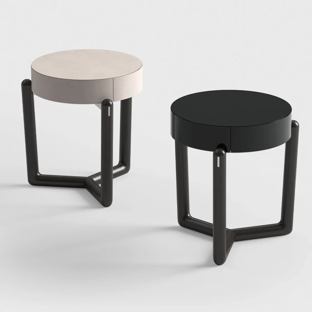 CPRN Homood Nightstands<Cecil Black wood night table