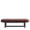 CPRN Homood Benches<Cecil Bordeaux wood and leather bench