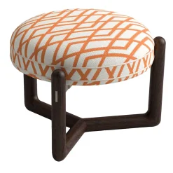 CPRN Homood Outdoor Chairs & Stools<Cecil White and orange iroko wood outdoor pouf