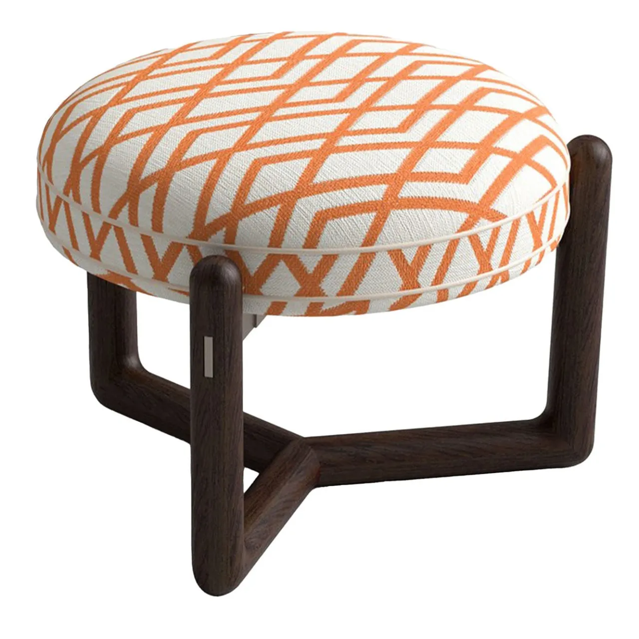 CPRN Homood Outdoor Chairs & Stools<Cecil White and orange iroko wood outdoor pouf