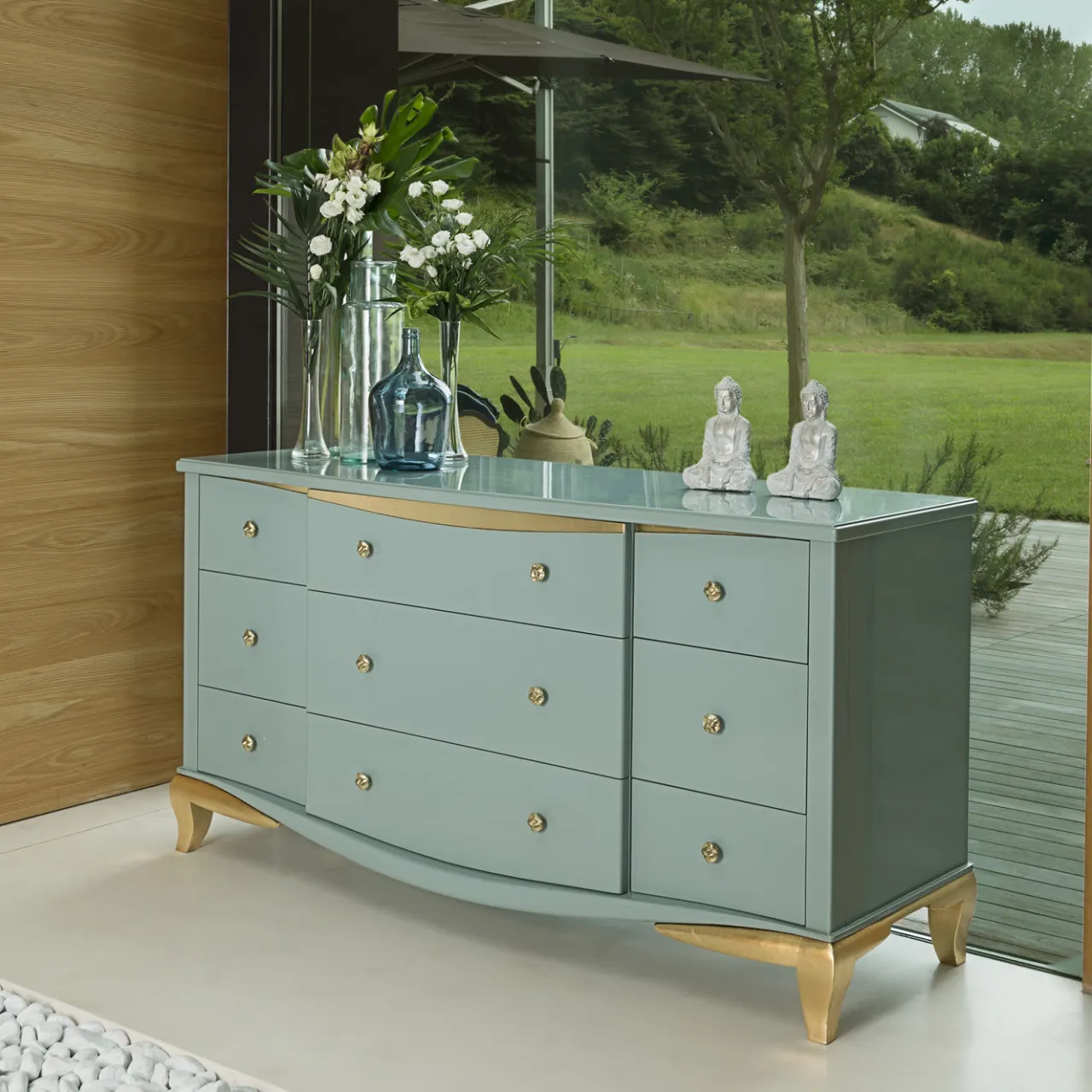 Salda Dressers<Celadon Chest of drawers Louis XV