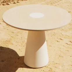 Pimar Limestone Side Tables<Centro 54 Large Round Stone Side Table by Gumdesign