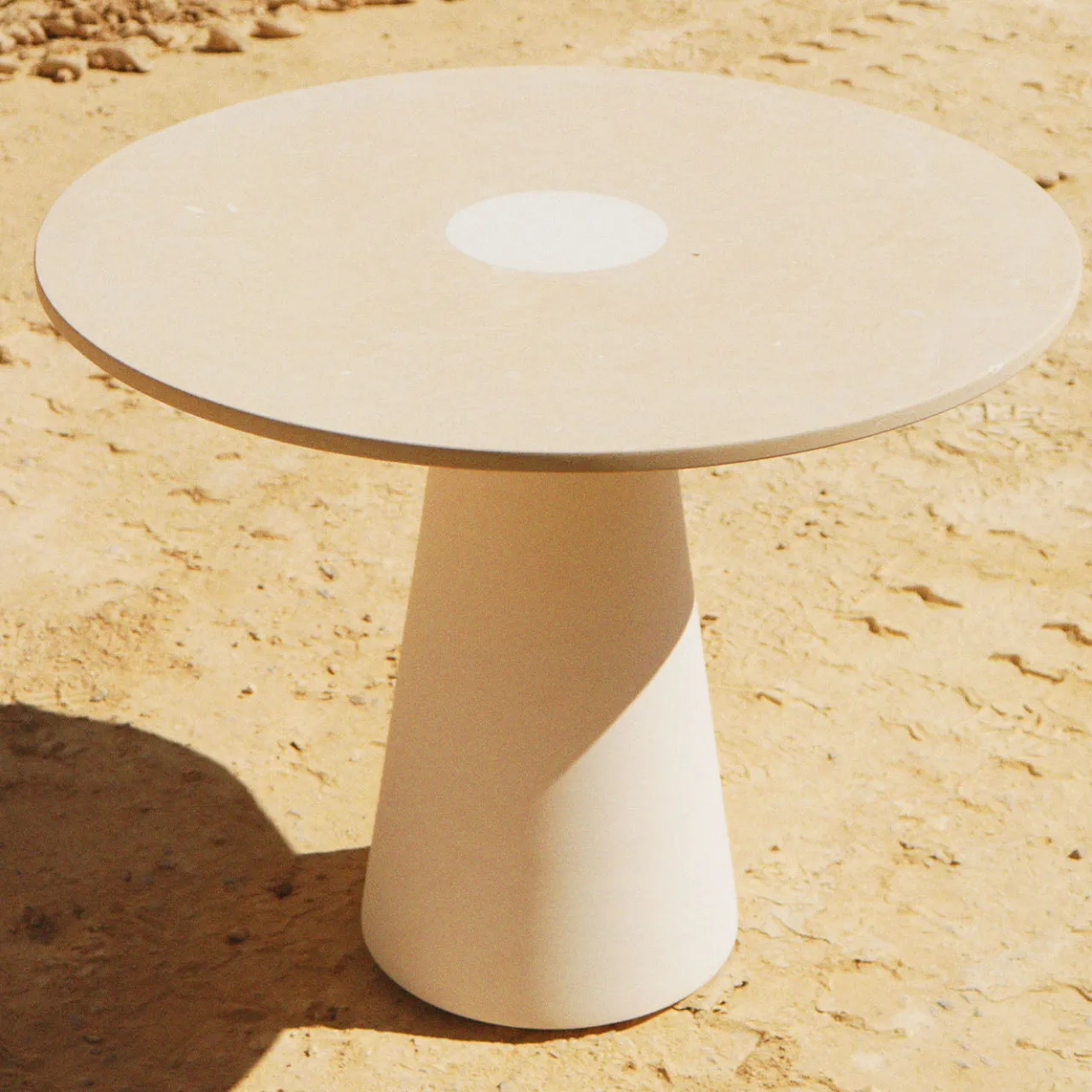 Pimar Limestone Side Tables<Centro 54 Large Round Stone Side Table by Gumdesign