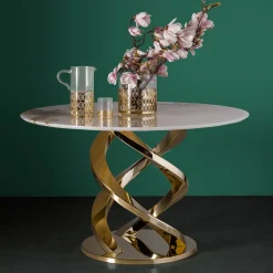 Villari Dining Tables<Cerberus Dining Table with Onyx Gold Marble Top