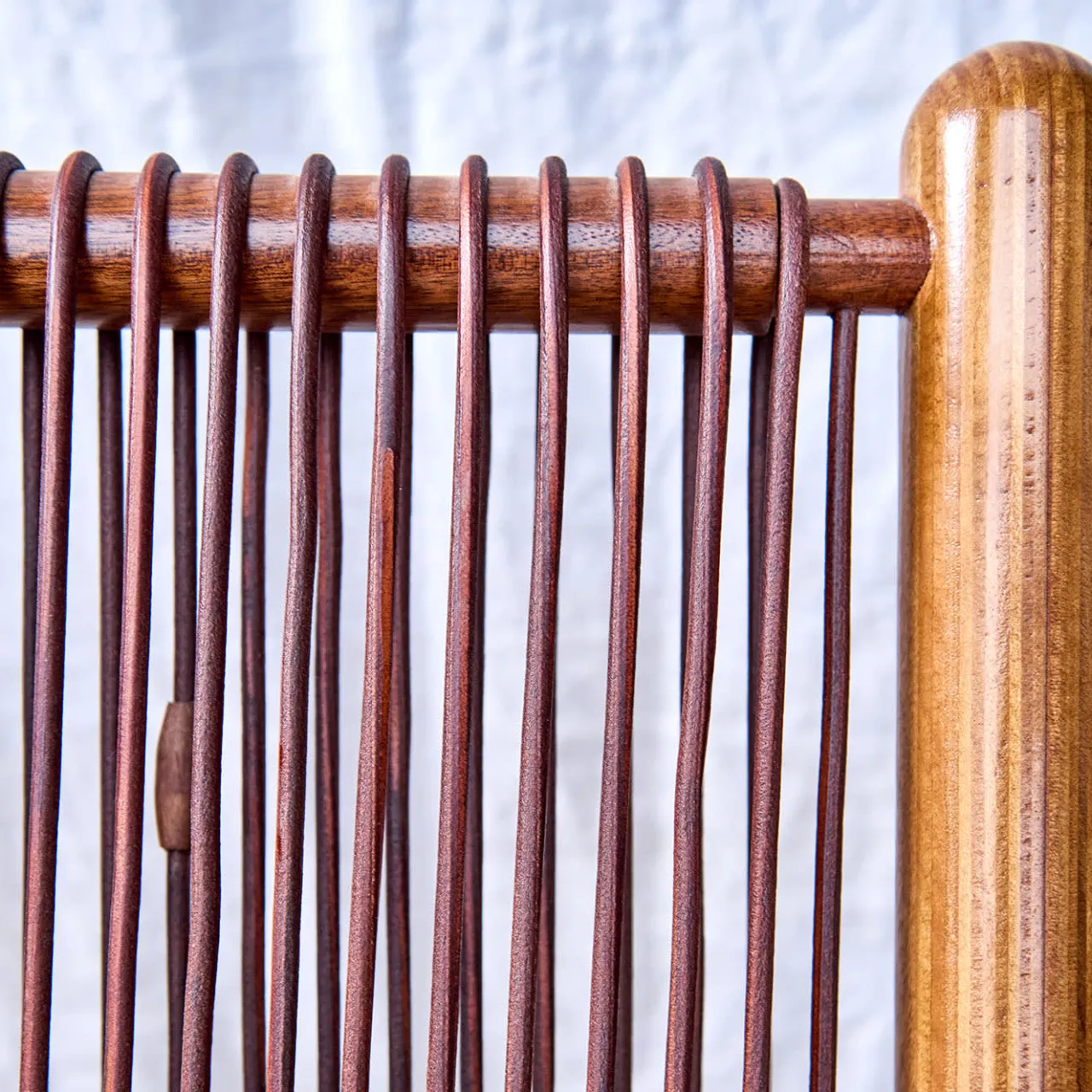 Emanuele Pantanella Design Chaises<Chaise Okoume Wood And Brown Leather Chaise Longue