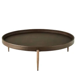 Gianfranco Ferré Home Coffee Tables<Chambers Brown Leather And Canaletto Walnut Coffee Table