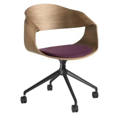 Sitia Office Chairs<Chantal Black Base With Walnut Canaletto Chair