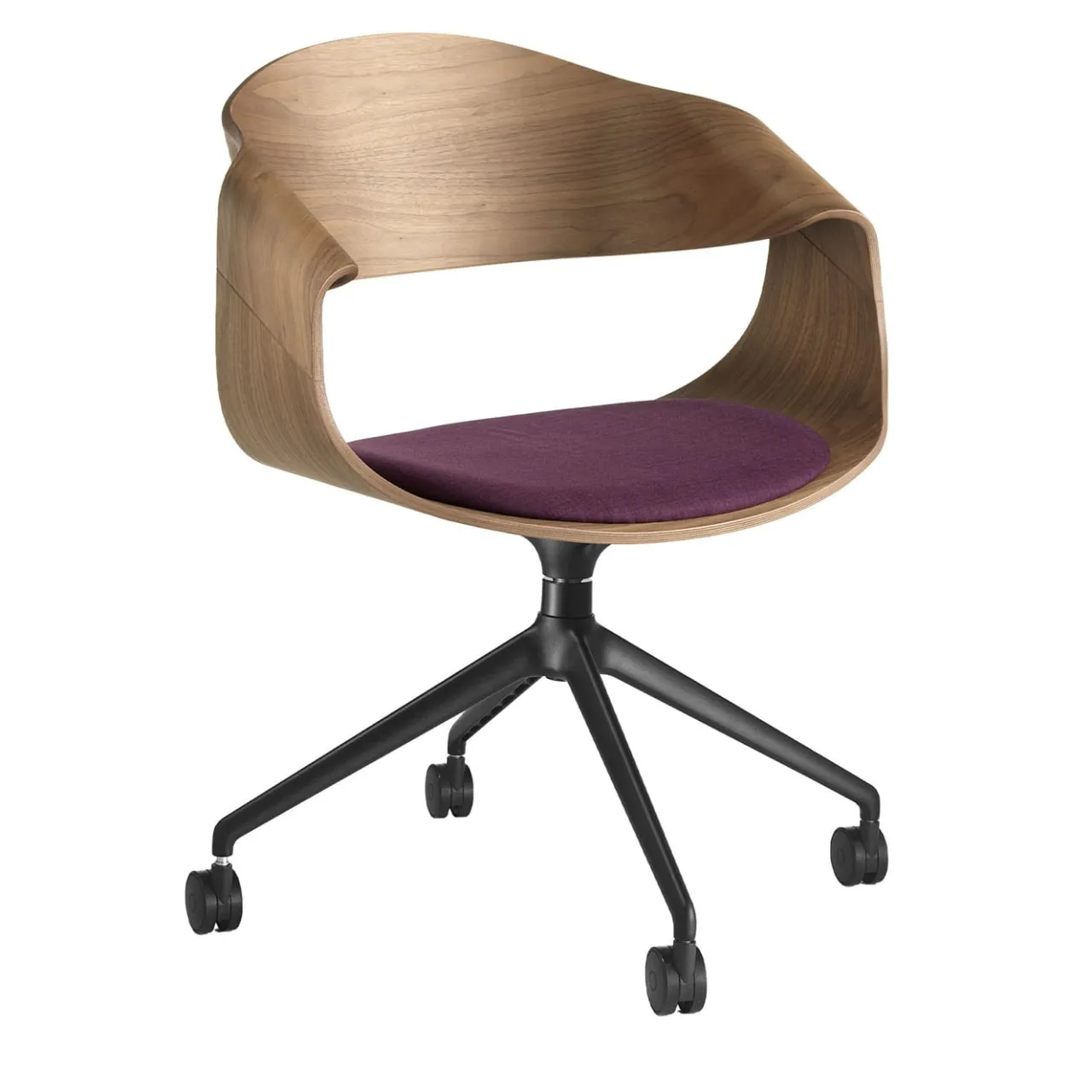 Sitia Office Chairs<Chantal Black Base With Walnut Canaletto Chair