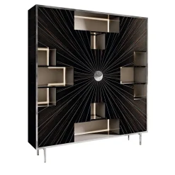 Tonin Casa Cabinets<Chantal 9-Door Metal & Ebony Cabinet