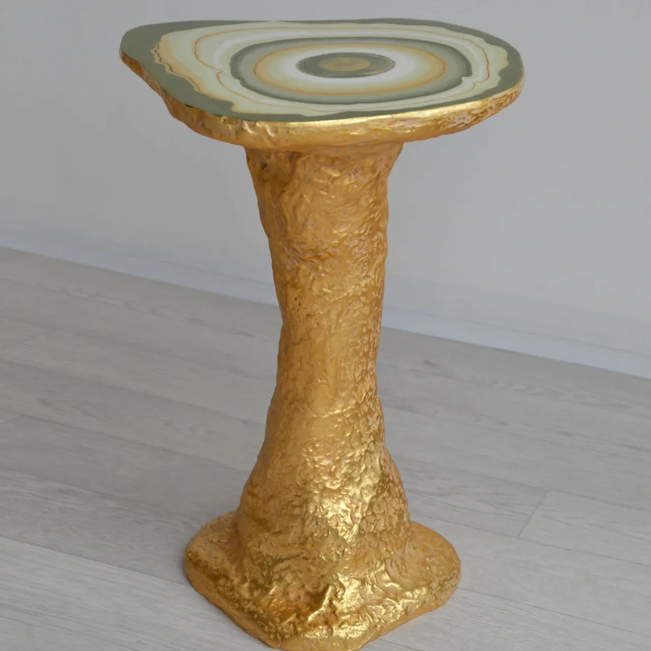 Cupioli Side Tables<Charles Dark Green And Gold Wood Side Table