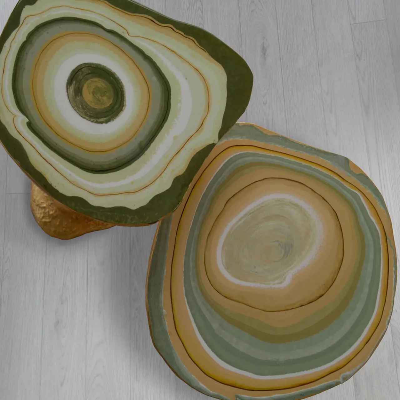 Cupioli Side Tables<Charles Dark Green And Gold Wood Side Table