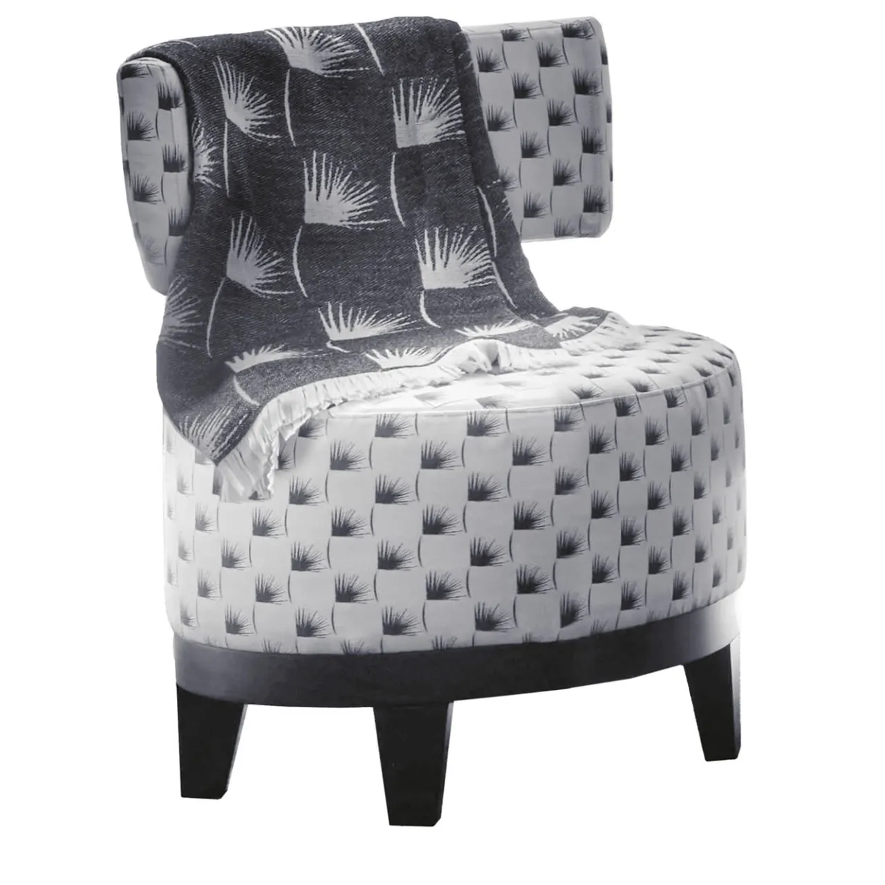 K-3 by Kenzo Takada Lounge Chairs<Charles K Black and White Lounge Chair