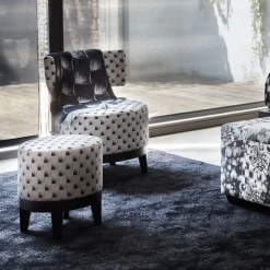 K-3 by Kenzo Takada Lounge Chairs<Charles K Black and White Lounge Chair