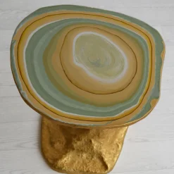 Cupioli Side Tables<Charles Light Green And Gold Wood Side Table
