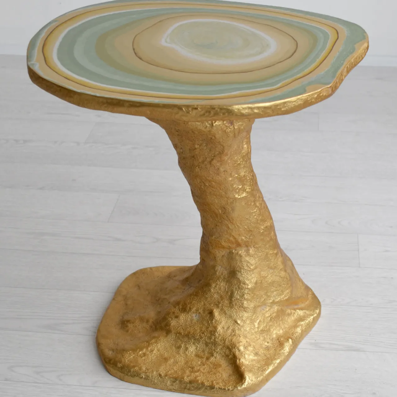 Cupioli Side Tables<Charles Light Green And Gold Wood Side Table