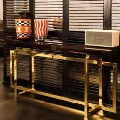 DOM Edizioni Consoles<Charlotte Console With Brass-Plated Metal Base