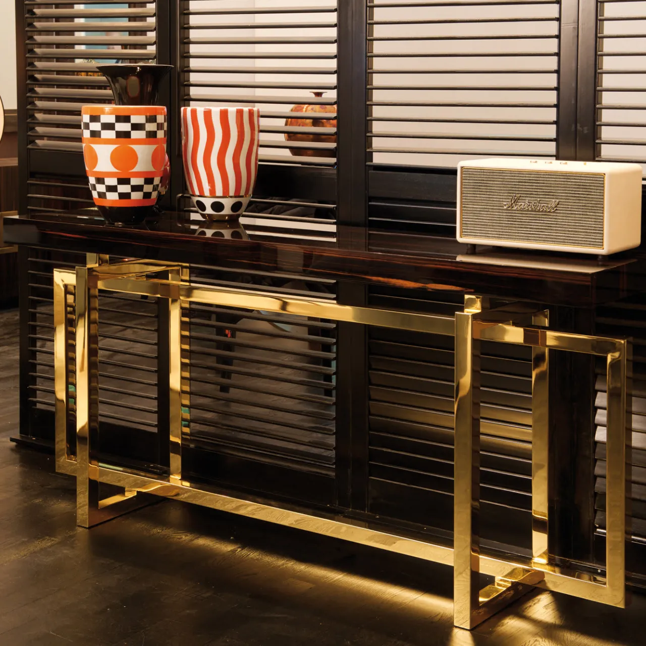 DOM Edizioni Consoles<Charlotte Console With Brass-Plated Metal Base