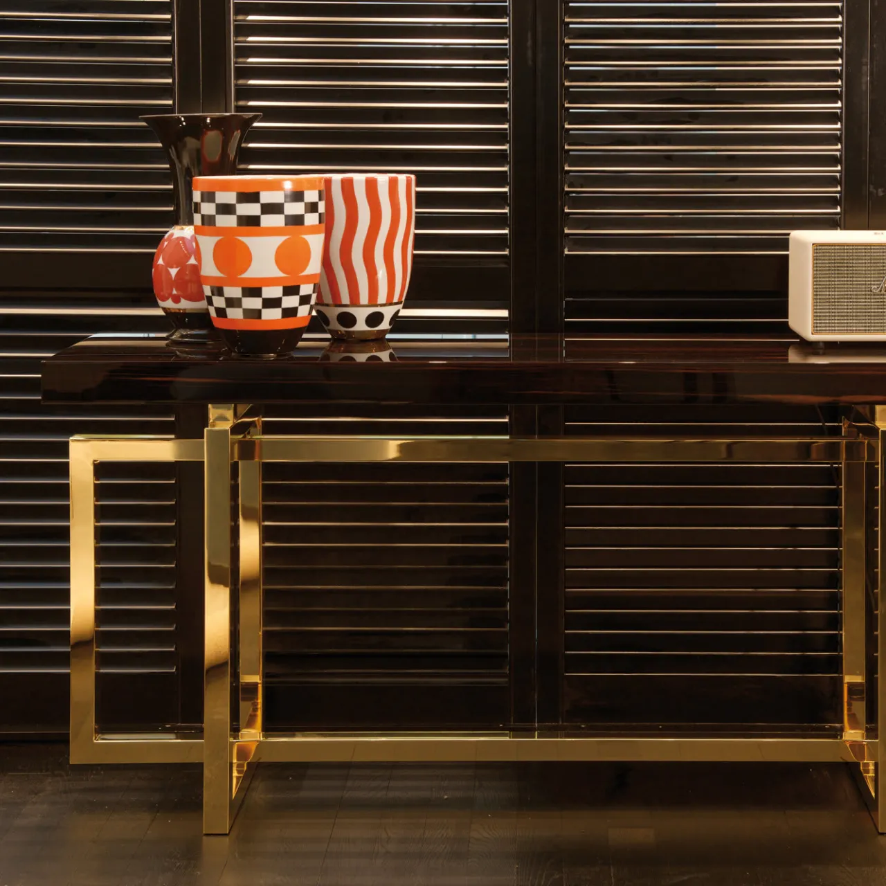 DOM Edizioni Consoles<Charlotte Console With Brass-Plated Metal Base