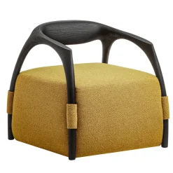 Durame Armchairs<Chassis Black Ash Solid Wood Armchair & Yellow Fabric Upholstery