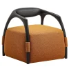 Durame Armchairs<Chassis Black Ash Solid Wood Armchair & Orange Fabric Upholstery
