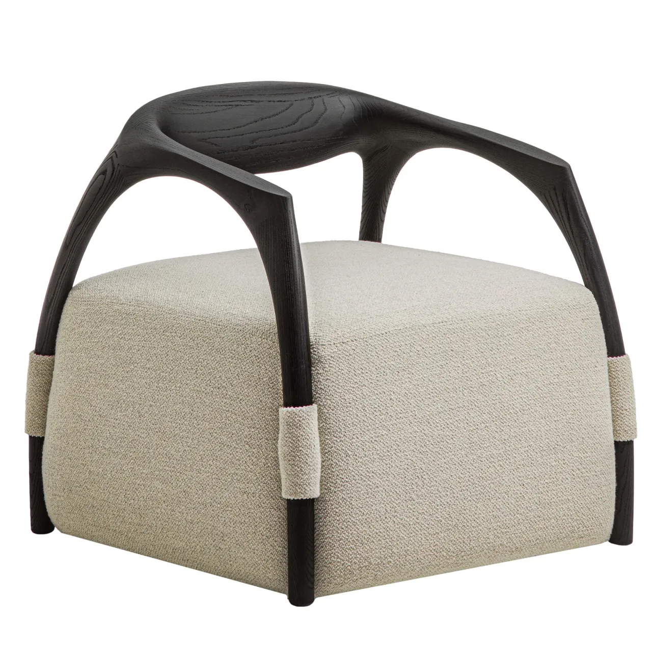 Durame Armchairs<Chassis Black Ash Solid Wood Armchair & Fabric Upholstery