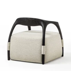 Durame Armchairs<Chassis Black Ash Solid Wood Armchair & Fabric Upholstery