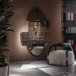 Durame Armchairs<Chassis Black Ash Solid Wood Armchair & Fabric Upholstery