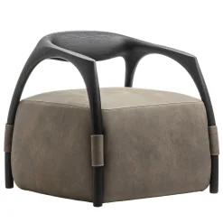 Durame Armchairs<Chassis Black Ash Solid Wood Armchair & Leather Upholstery