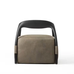 Durame Armchairs<Chassis Black Ash Solid Wood Armchair & Leather Upholstery