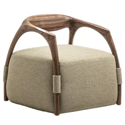 Durame Armchairs<Chassis Canaletto Walnut Solid Wood Armchair & Fabric Upholstery