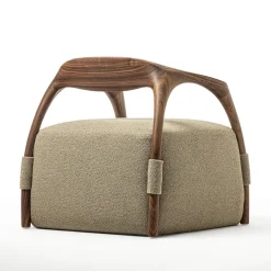 Durame Armchairs<Chassis Canaletto Walnut Solid Wood Armchair & Fabric Upholstery