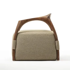 Durame Armchairs<Chassis Canaletto Walnut Solid Wood Armchair & Fabric Upholstery
