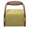 Durame Armchairs<Chassis Wood Frame and Green Fabric Armchair