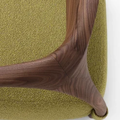Durame Armchairs<Chassis Wood Frame and Green Fabric Armchair