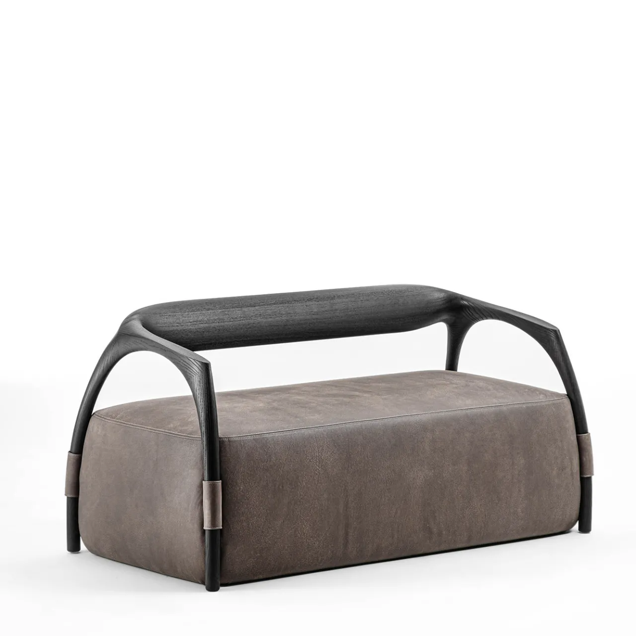 Durame Sofas<Chassis Wood Frame and Gray Leather Sofa