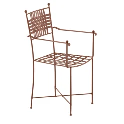 Dante Negro Outdoor Chairs & Stools<Checkmate Brown Wrought Iron Chair With Armrests
