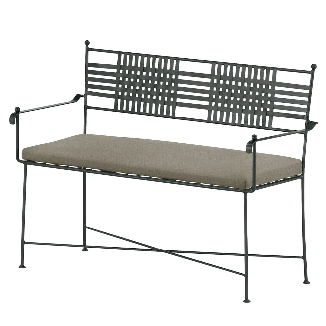 Dante Negro Outdoor Sofas & Benches<Checkmate Forest-Green Wrought Iron Bench