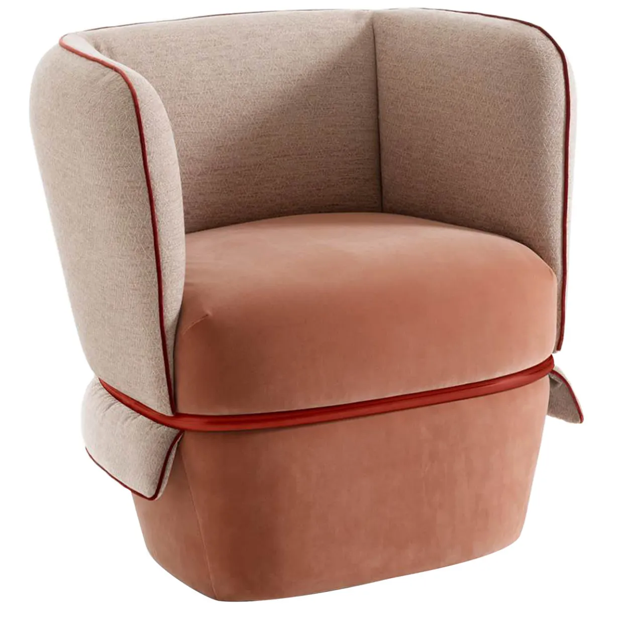 My Home Armchairs<Chemise Pink and Beige Armchair by Studio LI_DO