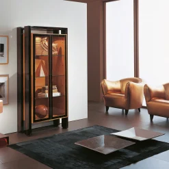 Annibale Colombo Cabinets<Cherry and Ebony 2-Door Cabinet