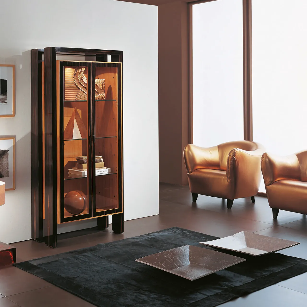Annibale Colombo Cabinets<Cherry and Ebony 2-Door Cabinet