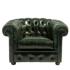 Mantellassi 1926 Armchairs<Chesterfield dark green leather armchair