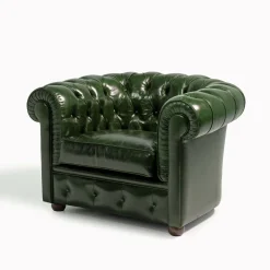 Mantellassi 1926 Armchairs<Chesterfield dark green leather armchair